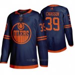 Camiseta Hockey Edmonton Oilers 39 Alex Chiasson Alterno Autentico Azul