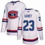 Camiseta Hockey Montreal Canadiens 23 Bob Gainey Autentico 2017 100 Classic Blanco