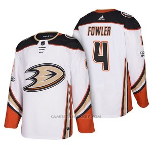 Camiseta Hockey Hombre Anaheim Ducks Cam Fowler 4 2018 New Season Team Road Blanco