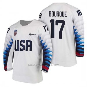 Camiseta USA Team Hockey 2018 Olympic Chris Bourque 2018 Olympic Blanco