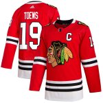 Camiseta Hockey Chicago Blackhawks Jonathan Toews Primera Autentico Rojo