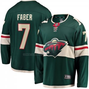 Camiseta Hockey Minnesota Wild Brock Faber Primera Breakaway Verde