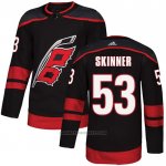 Camiseta Hockey Carolina Hurricanes 53 Jeff Skinner Autentico Alterno Negro