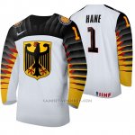 Camiseta Hockey Alemania Hendrik Hane Home 2020 IIHF World Junior Championship Blanco