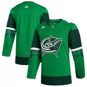 Camiseta Hockey Columbus Blue Jackets 2023 St. Patrick's Day Autentico Verde