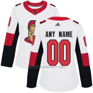 Camiseta Hockey Mujer Ottawa Senators Segunda Personalizada Blanco