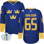 Camiseta Hockey Suecia Erik Karlsson 65 Blue 2016 World Cup Premier