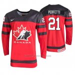 Camiseta Hockey Canada Cole Perfetti 2019 Hlinka Gretzky Cup Rojo