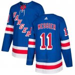 Camiseta Hockey New York Rangers 11 Mark Messier Primera Autentico Azul