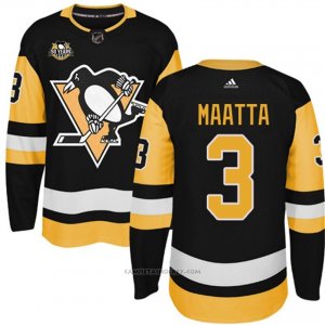 Camiseta Hockey Hombre Pittsburgh Penguins 3 Olli Maatta Negro 50 Anniversary Home Premier