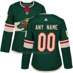 Camiseta Hockey Mujer Minnesota Wild Primera Personalizada Verde