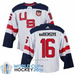 Camiseta Hockey USA James Van Riemsdyk 2016 World Cup Blanco