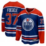 Camiseta Hockey Edmonton Oilers Warren Foegele Primera Breakaway Azul