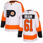 Camiseta Hockey Philadelphia Flyers 61 Justin Braun Road Autentico Blanco