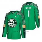 Camiseta New York Islanders Thomas Greiss 2018 St. Patrick's Day Verde