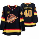 Camiseta Hockey Vancouver Canucks Elias Pettersson 50 Aniversario 90's Flying Skate Negro