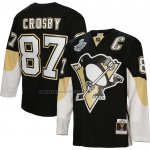Camiseta Hockey Pittsburgh Penguins Sidney Crosby Mitchell & Ness Big & Tall 2008 Captain Patch Blue Line Negro