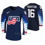 Camiseta Hockey USA Nick Robertson 2020 IIHF World Junior Championship Negro