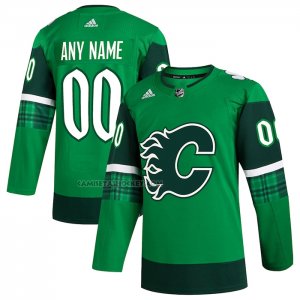 Camiseta Hockey Calgary Flames 2023 St. Patrick's Day Autentico Personalizada Verde