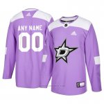 Camiseta Hockey Hombre Dallas Stars Personalizada Violeta