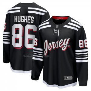 Camiseta Hockey New Jersey Devils Jack Hughes Alterno Premier Breakaway Negro
