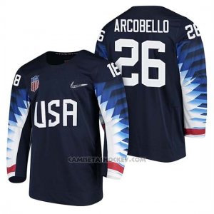 Camiseta USA Team Hockey 2018 Olympic Mark Arcobello 2018 Olympic Azul