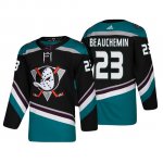 Camiseta Anaheim Ducks Francois Beauchemin Alternato 25th Aniversario Adidas Autentico Negro