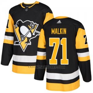 Camiseta Hockey Nino Pittsburgh Penguins 71 Evgeni Malkin Negro Home Autentico Stitched