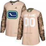 Camiseta Hockey Hombre Vancouver Canucks Camo Autentico 2017 Veterans Day Stitched Personalizada