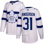 Camiseta Hockey Toronto Maple Leafs 31 Frederik Andersen Autentico 2018 Stadium Series Blanco