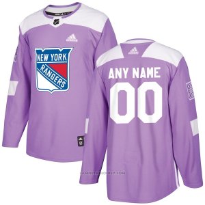 Camiseta Hockey Hombre New York Rangers Personalizada Violeta