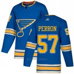 Camiseta Hockey St. Louis Blues 57 David Perron Alterno Autentico Azul