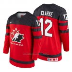 Camiseta Canada Team Graeme Clarke 2018 Iihf World Championship Jugador Rojo
