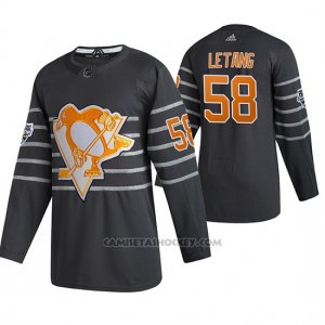 Camiseta Hockey Pittsburgh Penguins Kris Letang Autentico 2020 All Star Gris
