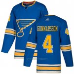 Camiseta Hockey St. Louis Blues 4 Carl Gunnarsson Alterno Autentico Azul