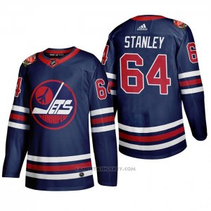 Camiseta Hockey Winnipeg Jets Logan Stanley 2019 Heritage Classic Azul