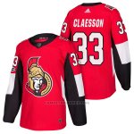 Camiseta Hockey Hombre Autentico Ottawa Senators 33 Fredrik Claesson Home 2018 Rojo