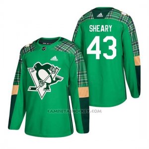 Camiseta Pittsburgh Penguins Conor Sheary 2018 St. Patrick's Day Verde