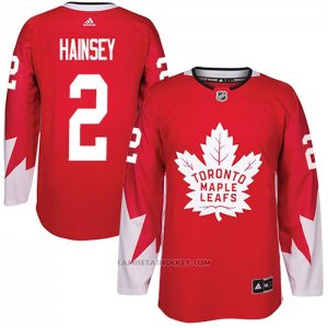 Camiseta Hockey Toronto Maple Leafs Ron Hainsey Canada Autentico Rojo