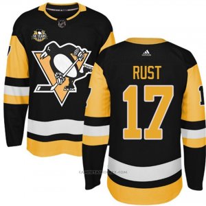 Camiseta Hockey Hombre Pittsburgh Penguins 17 Bryan Rust Negro 50 Anniversary Home Premier