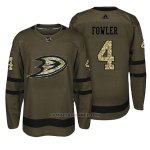 Camiseta Hockey Hombre Anaheim Ducks 4 Cam Fowler Verde Camo