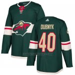 Camiseta Hockey Nino Minnesota Wild 40 Devan Dubnyk Verde Home Autentico Stitched