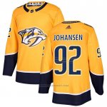 Camiseta Hockey Nashville Predators 92 Ryan Johansen Primera Autentico Amarillo