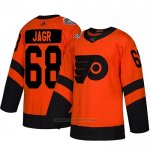 Camiseta Hockey Philadelphia Flyers 68 Jaromir Jagr Autentico 2019 Stadium Series Naranja