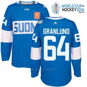 Camiseta Hockey Finlandia Mikael Granlund 64 Premier 2016 World Cup Azul