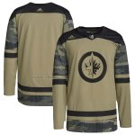 Camiseta Hockey Winnipeg Jets Logo Military Appreciation Team Autentico Practice Camuflaje