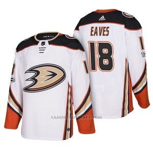 Camiseta Hockey Hombre Anaheim Ducks Patrick Eaves 18 2018 New Season Team Road Blanco