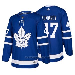 Camiseta Hockey Hombre Toronto Maple Leafs 47 Leo Komarov Home 2017-2018 Azul