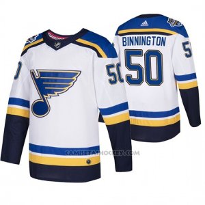 Camiseta Hockey St. Louis Blues Away Autentico Jordan Binnington 2020 All Star Blanco