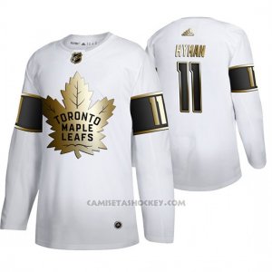 Camiseta Hockey Toronto Maple Leafs Zach Hyman Golden Edition Limited Blanco
